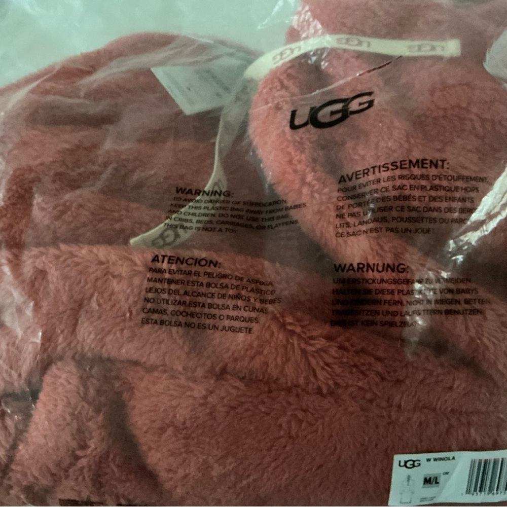 UGG Winola long plush hoodie in Coral - Picture 2 of 3